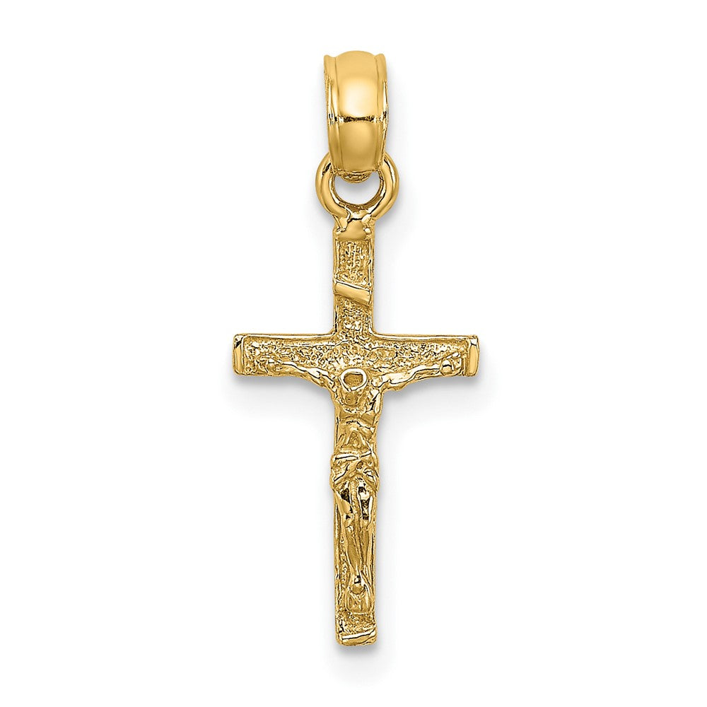 10K / 14K Yellow Gold Mini Crucifix Charm - Product Photo