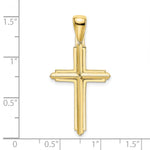 10K / 14K Yellow Gold Polished Cross Charm - Product Photo