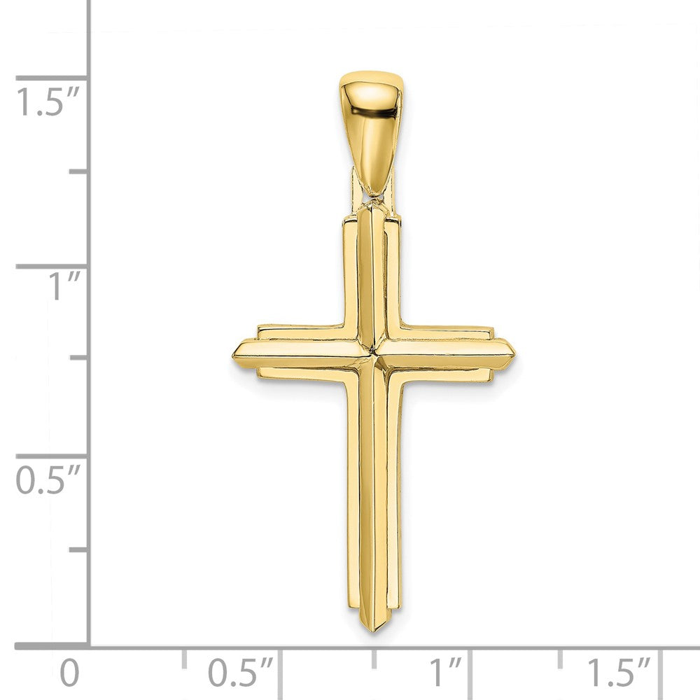 10K / 14K Yellow Gold Polished Cross Charm - Product Photo