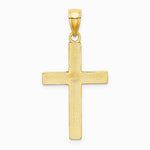 10K / 14K Yellow Gold Tubular Cross Pendant - Product Photo