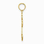 10K / 14K Yellow Gold Lace Center Budded Cross Charm - Product Photo