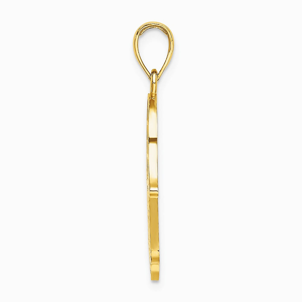 10K / 14K Yellow Gold Hamsa W/ Star Of David Charm - Product Photo