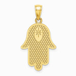 10K / 14K Yellow Gold Hamsa W/ Star Of David Charm - Product Photo