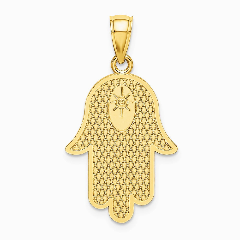 10K / 14K Yellow Gold Hamsa W/ Star Of David Charm - Product Photo