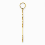 10K / 14K Yellow Gold Cut-Out Design Cross Charm - Product Photo