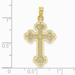 10K / 14K Yellow Gold Cut-Out Design Cross Charm - Product Photo