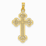 10K / 14K Yellow Gold Cut-Out Design Cross Charm - Product Photo
