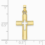 10K / 14K Yellow Gold Polished and Cut-Out Cross Charm - Product Photo