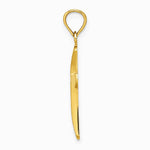 10K / 14K Yellow Gold Polished Beveled Cross w/ Round Tips Charm - Product Photo
