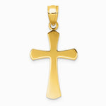 10K / 14K Yellow Gold Polished Beveled Cross w/ Round Tips Charm - Product Photo