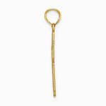 10K / 14K Yellow Gold Diamond-Cut w/ Beaded Edge Cross Charm - Product Photo