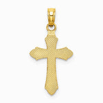 10K / 14K Yellow Gold Diamond-Cut w/ Beaded Edge Cross Charm - Product Photo