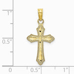 10K / 14K Yellow Gold Diamond-Cut w/ Beaded Edge Cross Charm - Product Photo