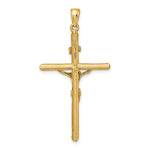 10K / 14K Yellow Gold Textured Crucifix Charm - Product Photo