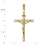 10K / 14K Yellow Gold Textured Crucifix Charm - Product Photo