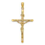 10K / 14K Yellow Gold Textured Crucifix Charm - Product Photo