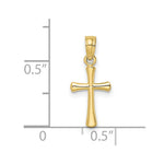 10K / 14K Yellow Gold Polished Beveled Cross w/ Round tips Charm - Product Photo