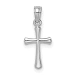 10K / 14K White Gold Polished Beveled Cross w/ Round tips Charm - Product Photo