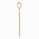 10K / 14K Yellow Gold w/ Lace Border Cross Charm - Product Photo