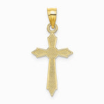 10K / 14K Yellow Gold w/ Engraved Edges Cross Charm - Product Photo