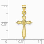 10K / 14K Yellow Gold w/ Engraved Edges Cross Charm - Product Photo