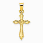 10K / 14K Yellow Gold w/ Engraved Edges Cross Charm - Product Photo