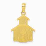 10K / 14K Yellow Gold Church w/ Cross On Door Charm - Product Photo