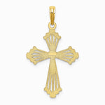 10K / 14K Yellow Gold Cross w/ Heart Center Charm - Product Photo