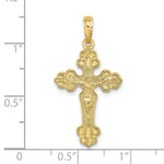 10K / 14K Yellow Gold Diamond-Cut Crucifix W /Fancy Tips Charm - Product Photo