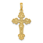 10K / 14K Yellow Gold Diamond-Cut Crucifix W /Fancy Tips Charm - Product Photo