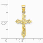 10K / 14K Yellow Gold W/ Arrow Pointed Ends Crucifix Charm - Product Photo