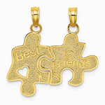 10K / 14K Yellow Gold BEST FRIENDS Break-A-Part Puzzle Pieces Charm - Product Photo