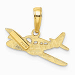 10K / 14K Yellow Gold Cessna Plane Pendant - Product Photo