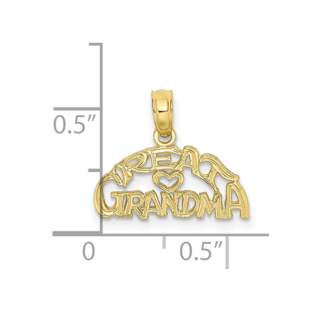10K Block and Engraved GREAT GRANDMA Charm - Product Photo