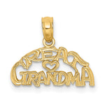 10K Block and Engraved GREAT GRANDMA Charm - Product Photo