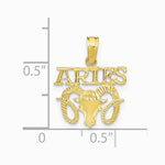 10K / 14K Yellow Gold ARIES Zodiac Charm - Product Photo