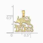 10K / 14K Yellow Gold TAURUS Zodiac Charm - Product Photo