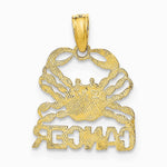 10K / 14K Yellow Gold CANCER Zodiac Charm - Product Photo