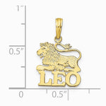 10K / 14K Yellow Gold LEO Zodiac Charm - Product Photo