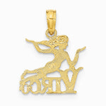 10K / 14K Yellow Gold VIRGO Zodiac Charm - Product Photo