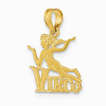 10K / 14K Yellow Gold VIRGO Zodiac Charm - Product Photo