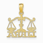 10K / 14K Yellow Gold LIBRA Zodiac Charm - Product Photo