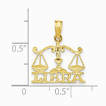 10K / 14K Yellow Gold LIBRA Zodiac Charm - Product Photo