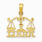 10K / 14K Yellow Gold LIBRA Zodiac Charm - Product Photo