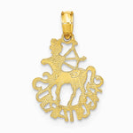 10K / 14K Yellow Gold SAGITTARIUS Zodiac Charm - Product Photo