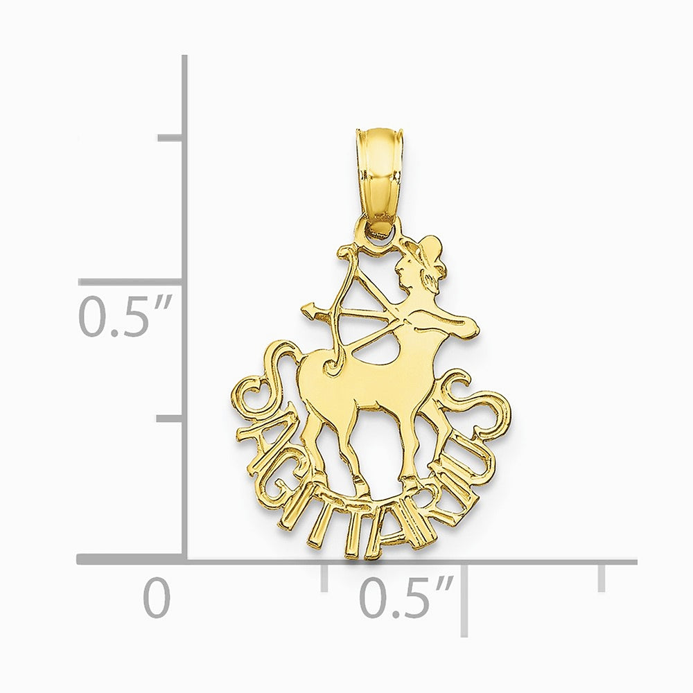 10K / 14K Yellow Gold SAGITTARIUS Zodiac Charm - Product Photo