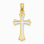 10K / 14K Two-tone Center Cross Charm - Product Photo