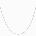 10K White Gold .5mm Carded Curb Chain Necklace 16"-24" - Product Photo