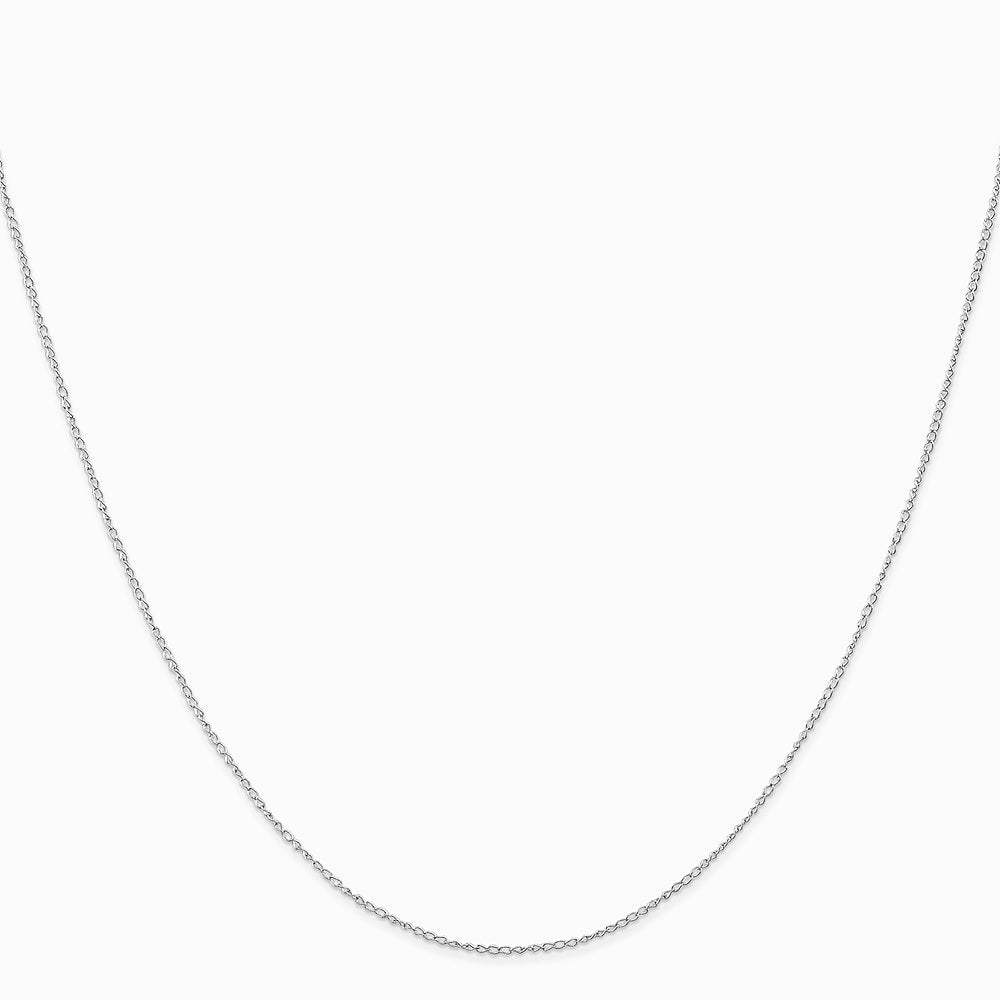 10K White Gold .5mm Carded Curb Chain Necklace 16"-24" - Product Photo