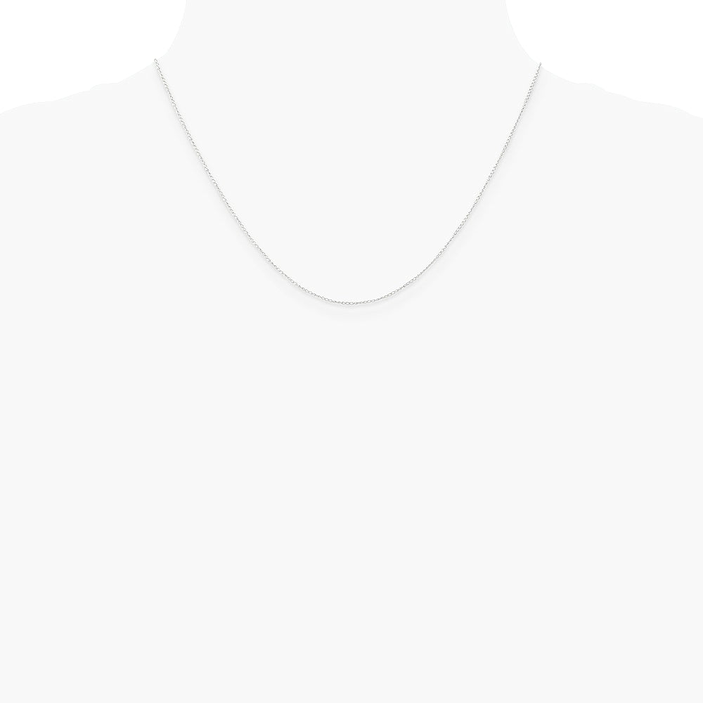 10K White Gold .5mm Carded Curb Chain Necklace 16"-24" - Product Photo